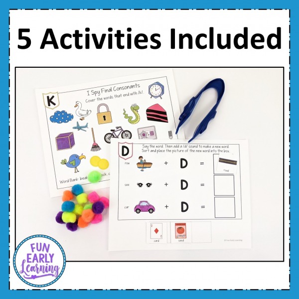 Teach Final Consonant Deletion with these fun, Final Consonant Deletion Activities. These include activities for Final Consonant Deletion Minimal Pairs and more! Five great activities for final consonant deletion speech therapy!