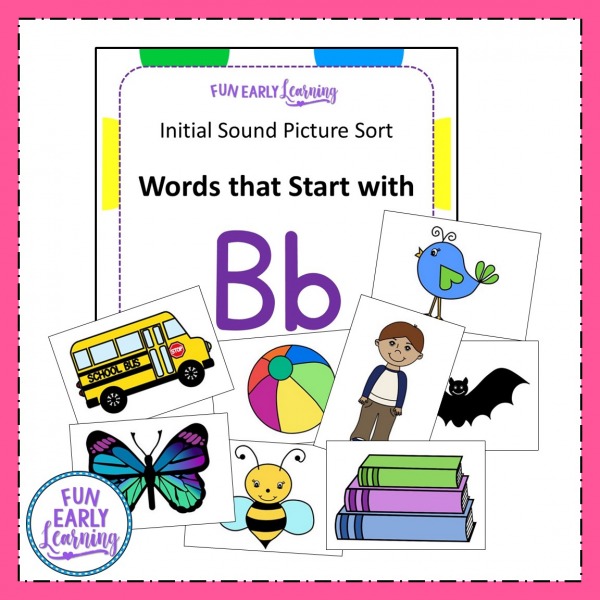 Fun Beginning Sound Activity! Initial Sound Picture Sort ! Phonics activity for learning beginning sounds, and letter-sound correspondence! Great for preschool and kindergarten beginning reading skills!