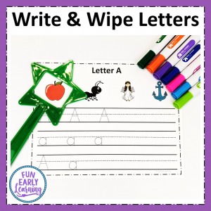 Alphabet Writing Practice hands on activity for writing uppercase and lowercase letters. Perfect for preschool and kindergarten.