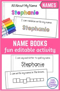 Fun Editable Name Books! Easy name activities for preschool and kindergarten!
