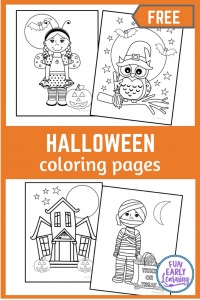 Free Halloween coloring pages printable.  Fun Halloween coloring pages for kids and all ages.