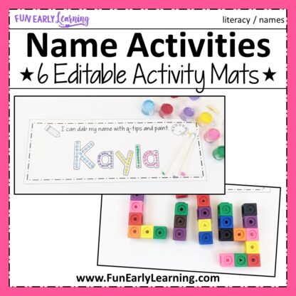 Editable Name Activities Preschool and Kindergarten! 6 fun hands-on activities for learning to write your name. #nameactivities #namewriting #funearlylearning