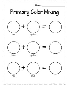 Color mixing for preschool. Fun winter activity for learning primary colors.