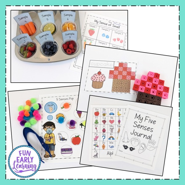 Five senses activities preschool and kindergarten! Fun hands-on activities, centers, lesson plans, play learning, and more!