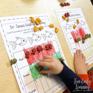 Dr Seuss One Fish Two Fish Activities for Dr Seuss Day! Perfect for counting, one to one correspondence, and early math skills.